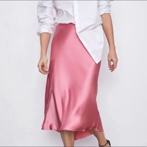 Zara Midi Flow Skirt Pink